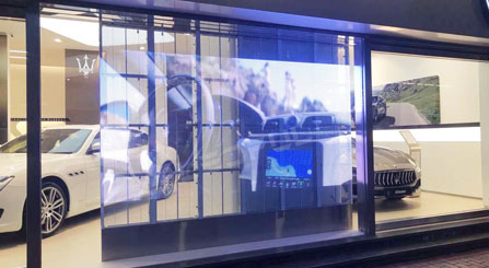 Transparenter LED-Bildschirm TGC für Maserati Shop