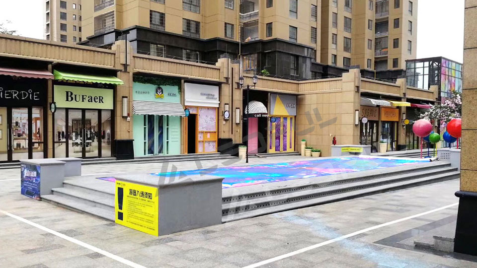 Outdoor Floor Interactive LED display Commercial Pedestrian Street
