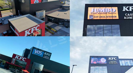 LEDFUL ST15-15 transparente LED-Anzeige im größten KFC in Holland
