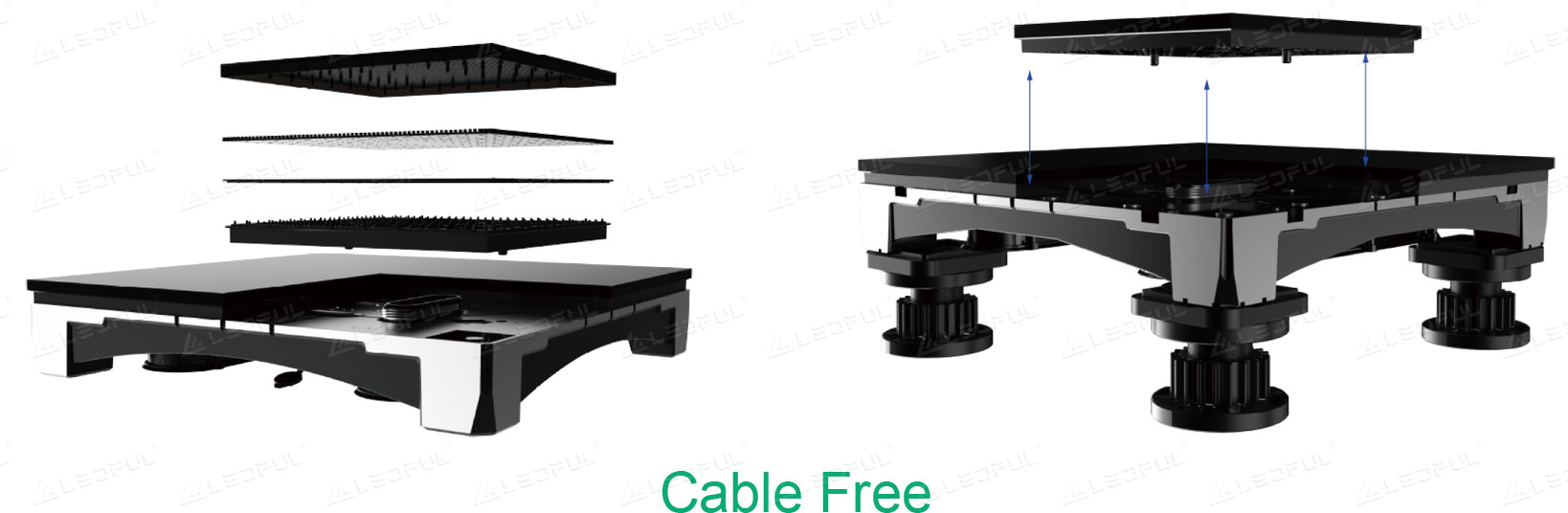 Integriertes Design Kabel frei